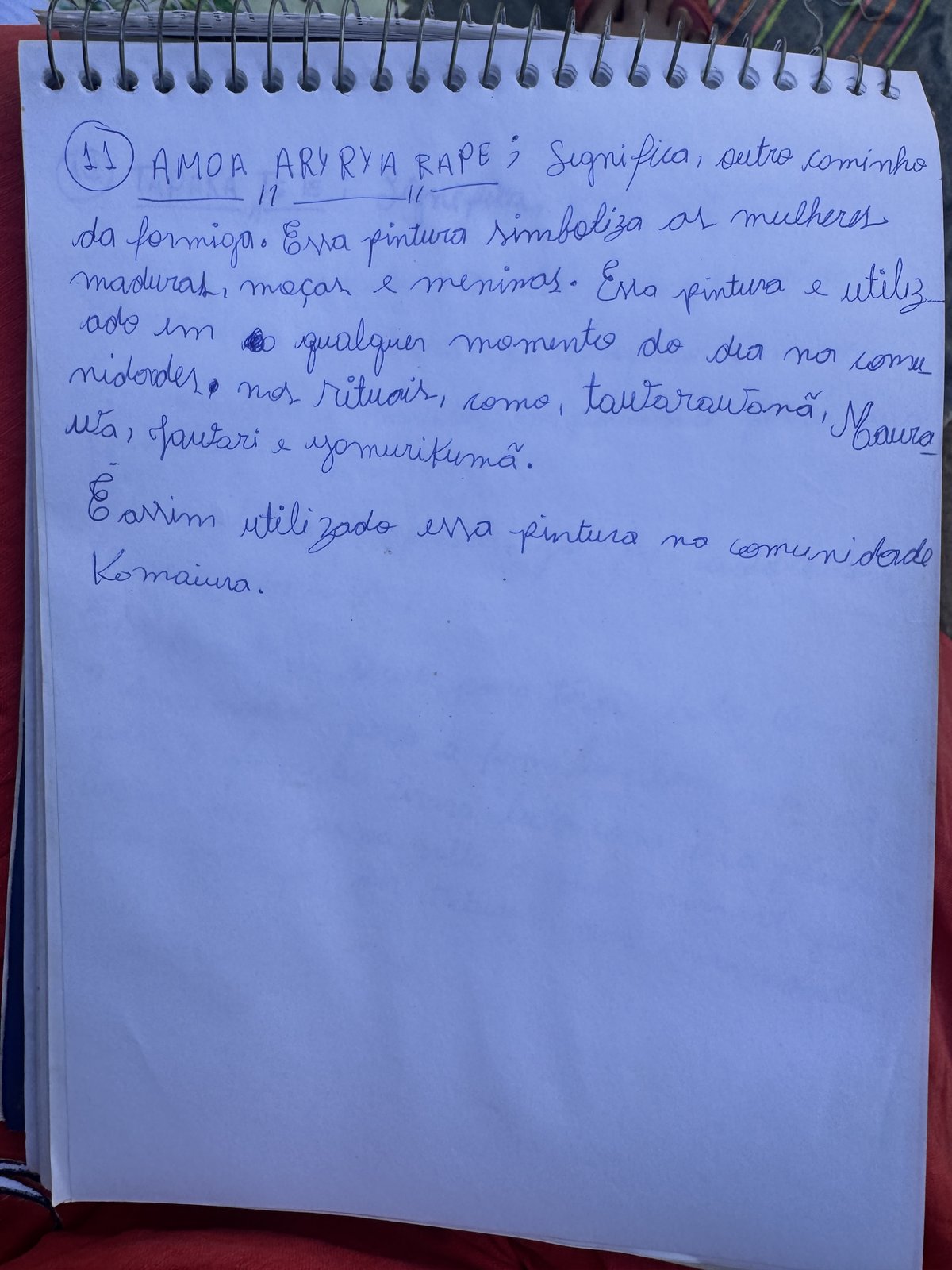 Ficha manuscrita 12 — TAPAKA TETE