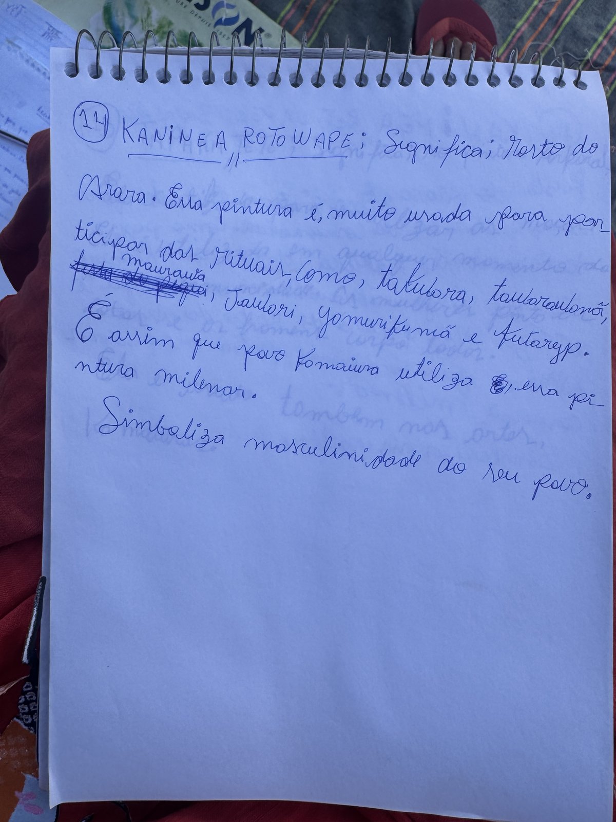 Ficha manuscrita 15 — TAPAKA TETE