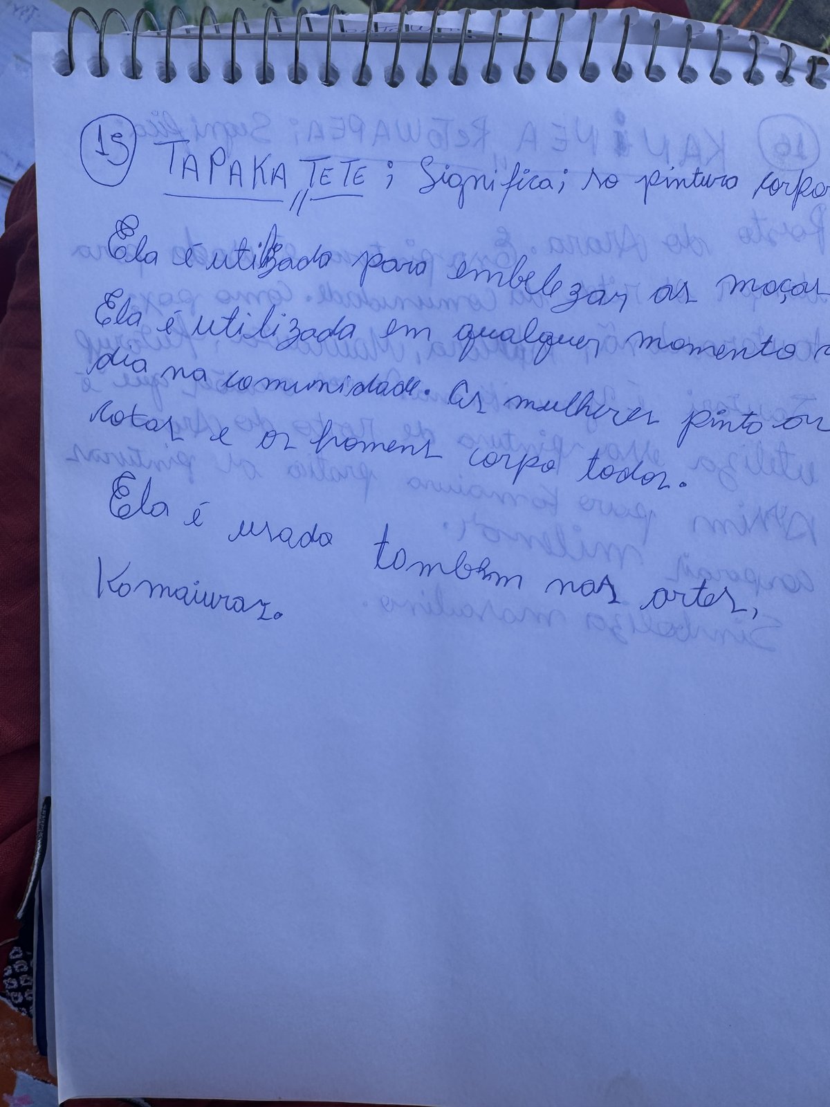Ficha manuscrita 16 — KANINEA RETOWAPEA
